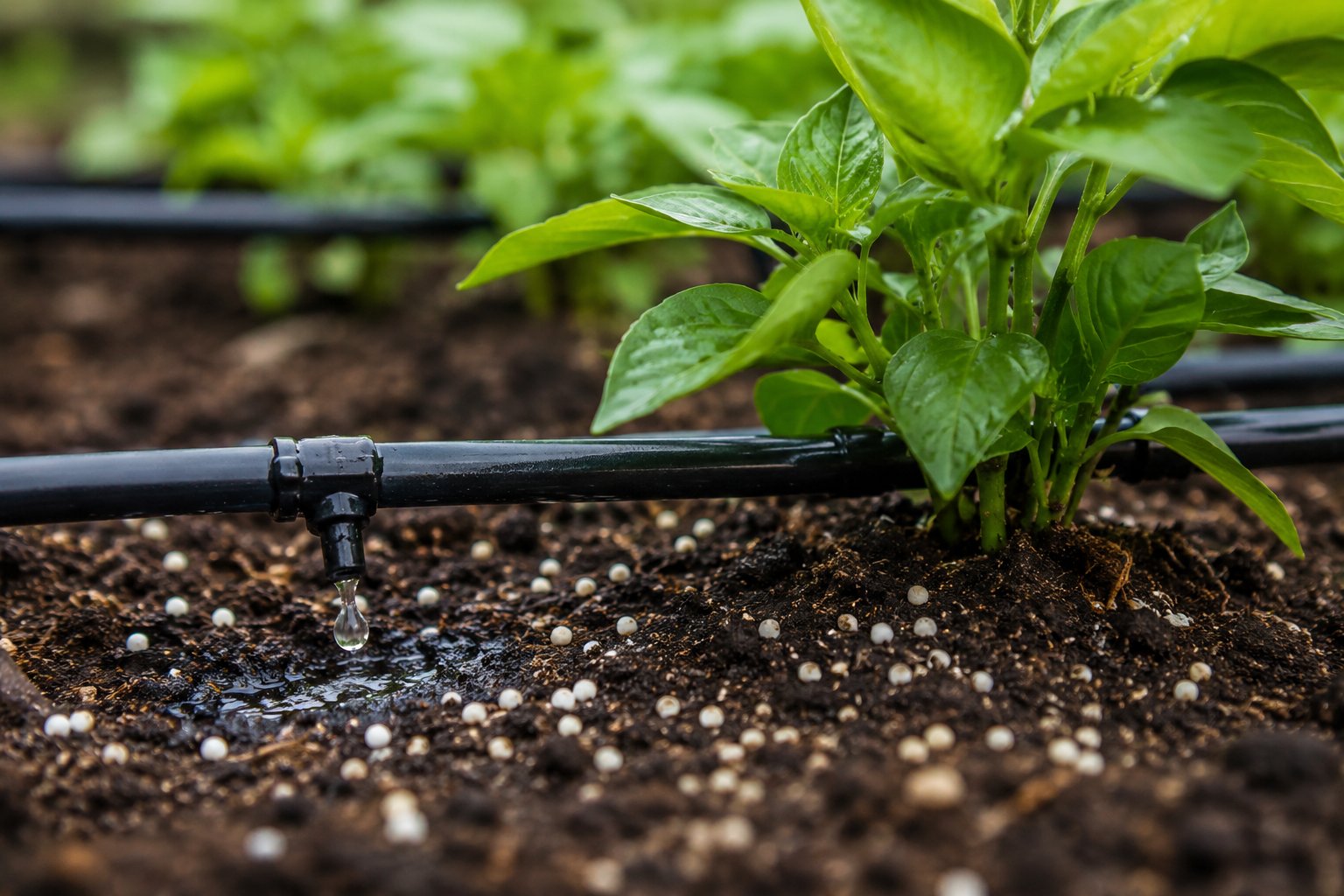 Drip Irrigation Reduces Fertilizer Waste